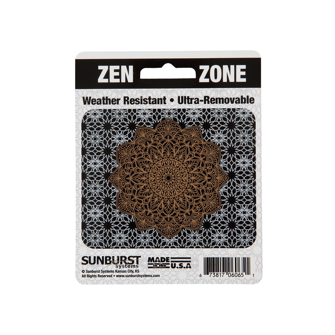 4” x 5” Gold on Black Mandala Decal