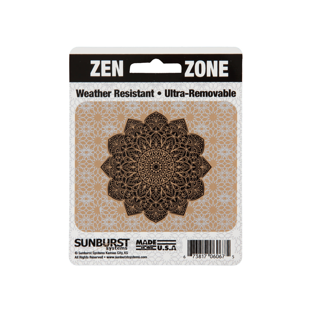 4” x 5” Black on Gold Mandala Decal