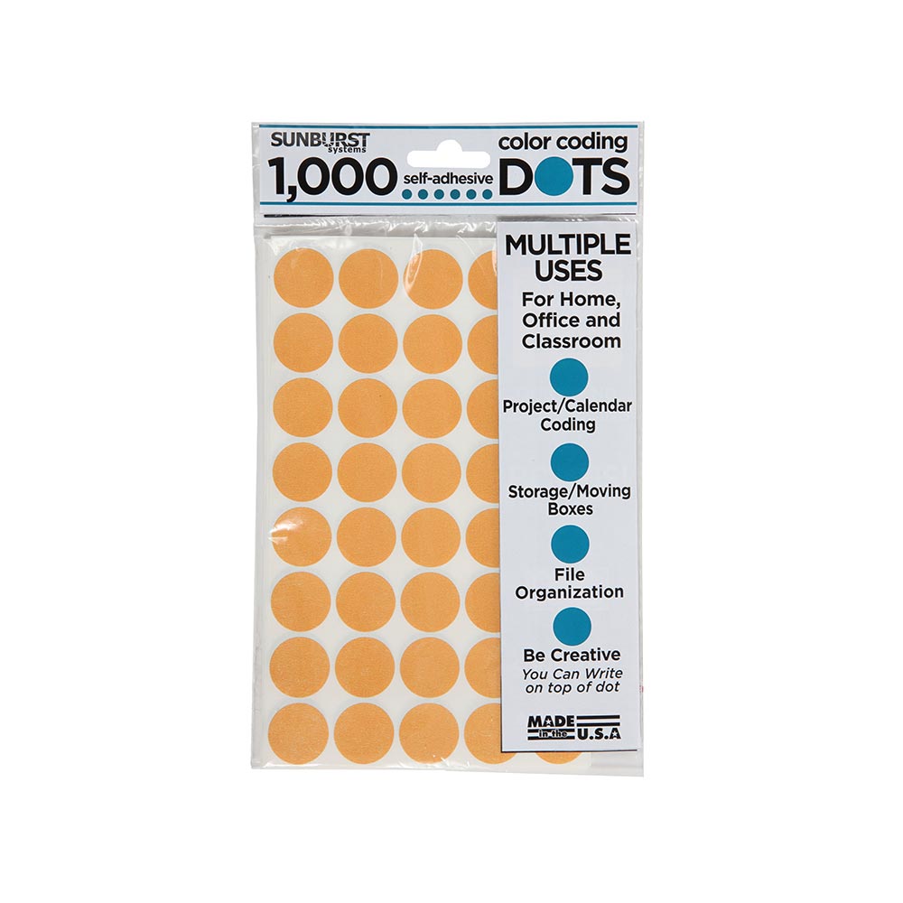 Color Coding Dots - 1000 Dots (Butternut)