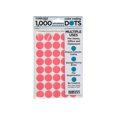 Color Coding Dots - 1000 Dots (Coral)