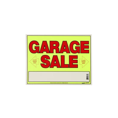 14 x 11 Neon Yellow Garage Sale Sign