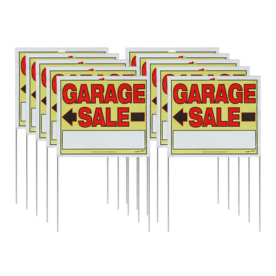 14 x 22 Garage Sale Sign with Stake - 10 Pack