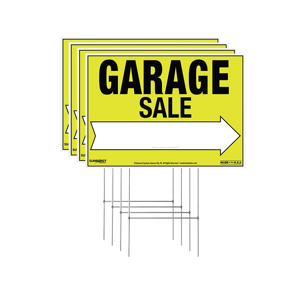 22 x 32 Garage Sale Corrugate Sign 4 Pack