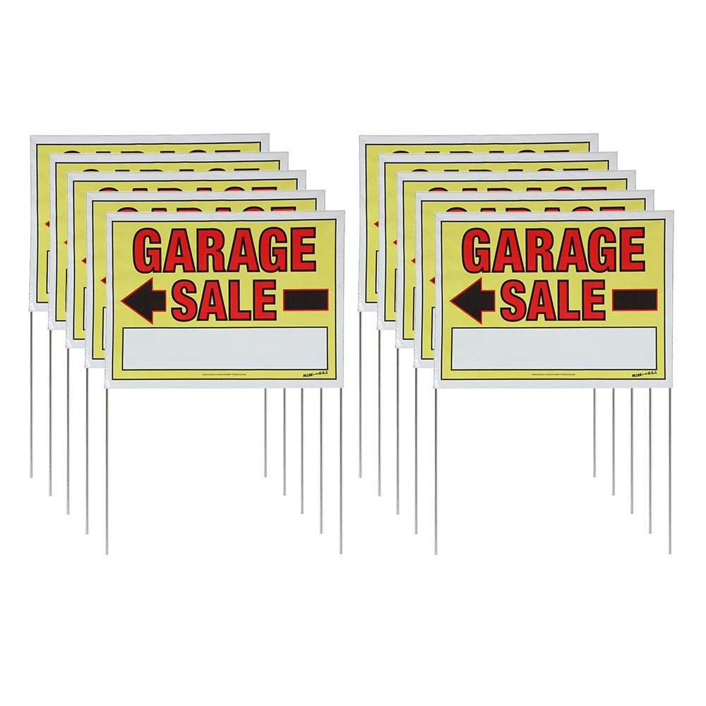 22 x 32 Garage Sale Sign with Stake - 10 Pack