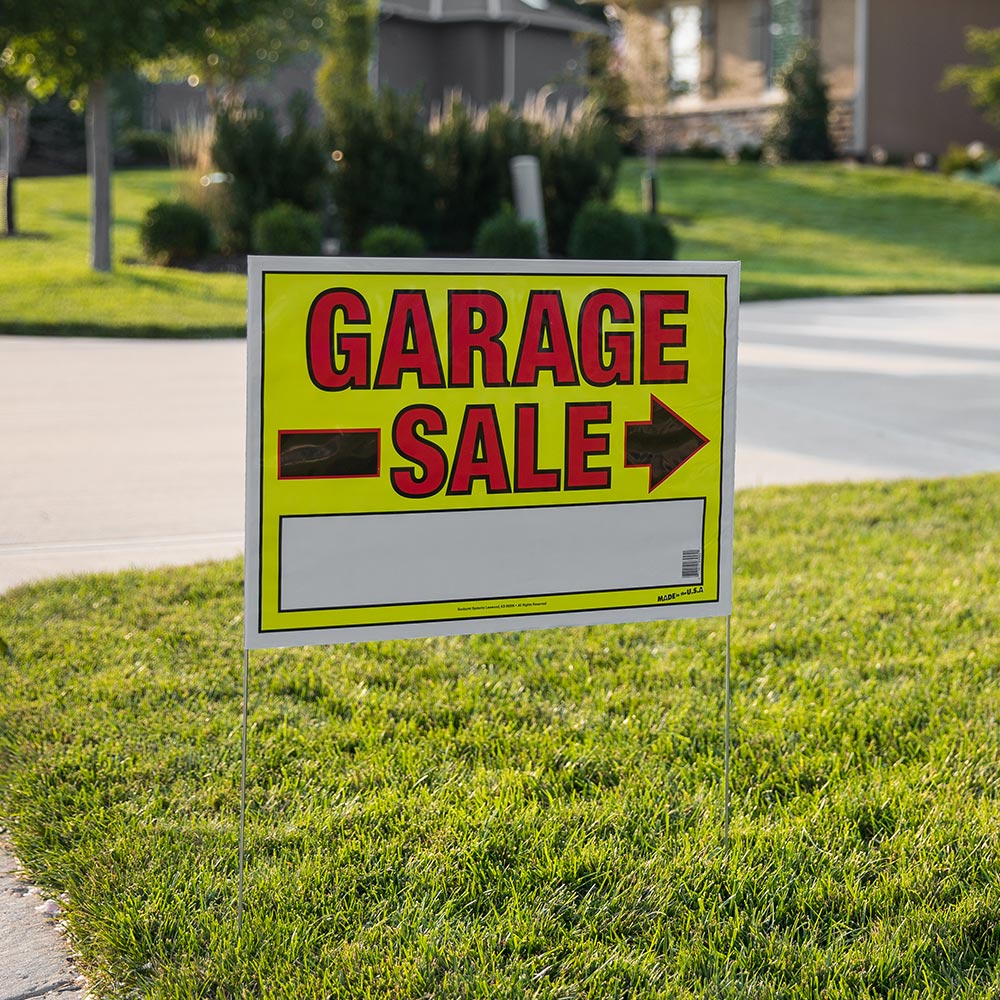 22 x 32 Garage Sale Sign with Stake - 4 Pack – SunburstSystems