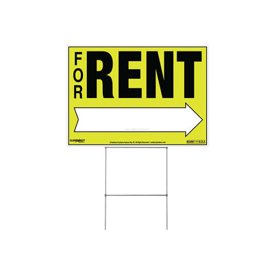 22 x 32 Corrugate For Rent Sign with Stake.