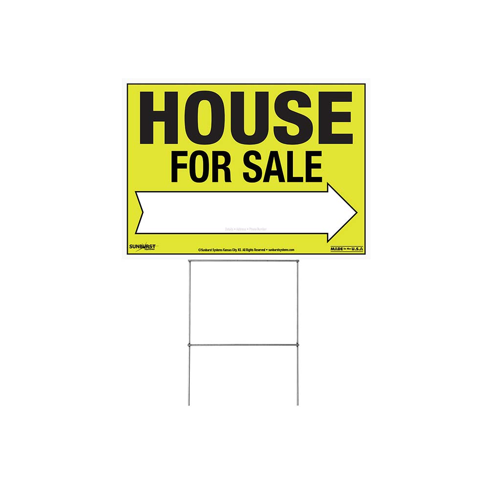 22 x 32 Corrugate House For Sale Sign with Stake.