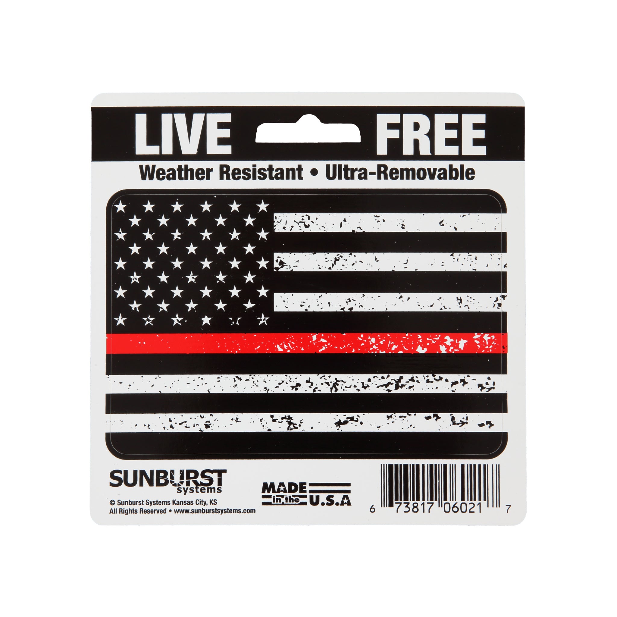 Red Line American Flag Decal – SunburstSystems