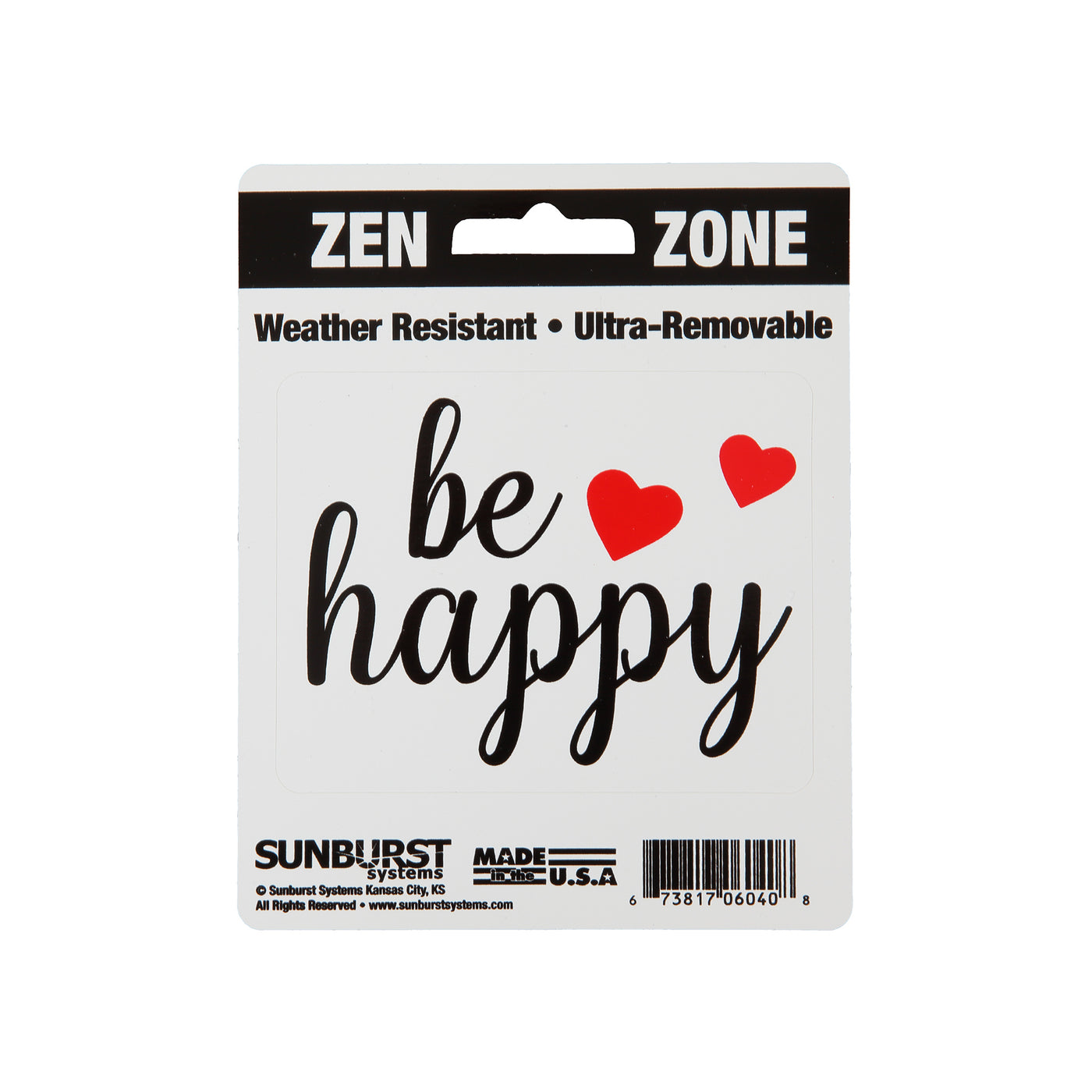4” x 5” Be Happy Decal