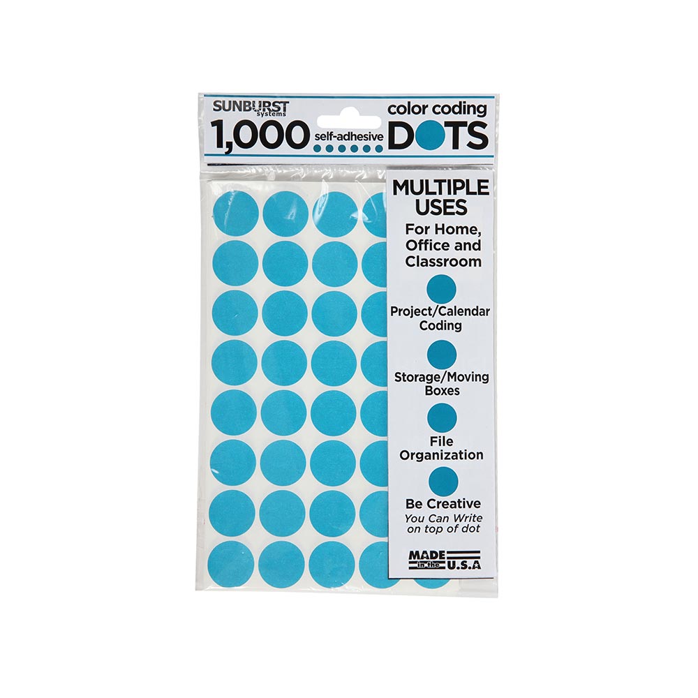 Color Coding Dots - 1000 Dots (Ocean Blue)