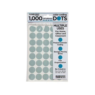 Color Coding Dots - 1000 Dots (Seafoam Grey)