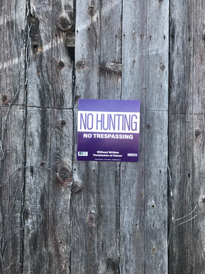 Purple No Hunting Sign 