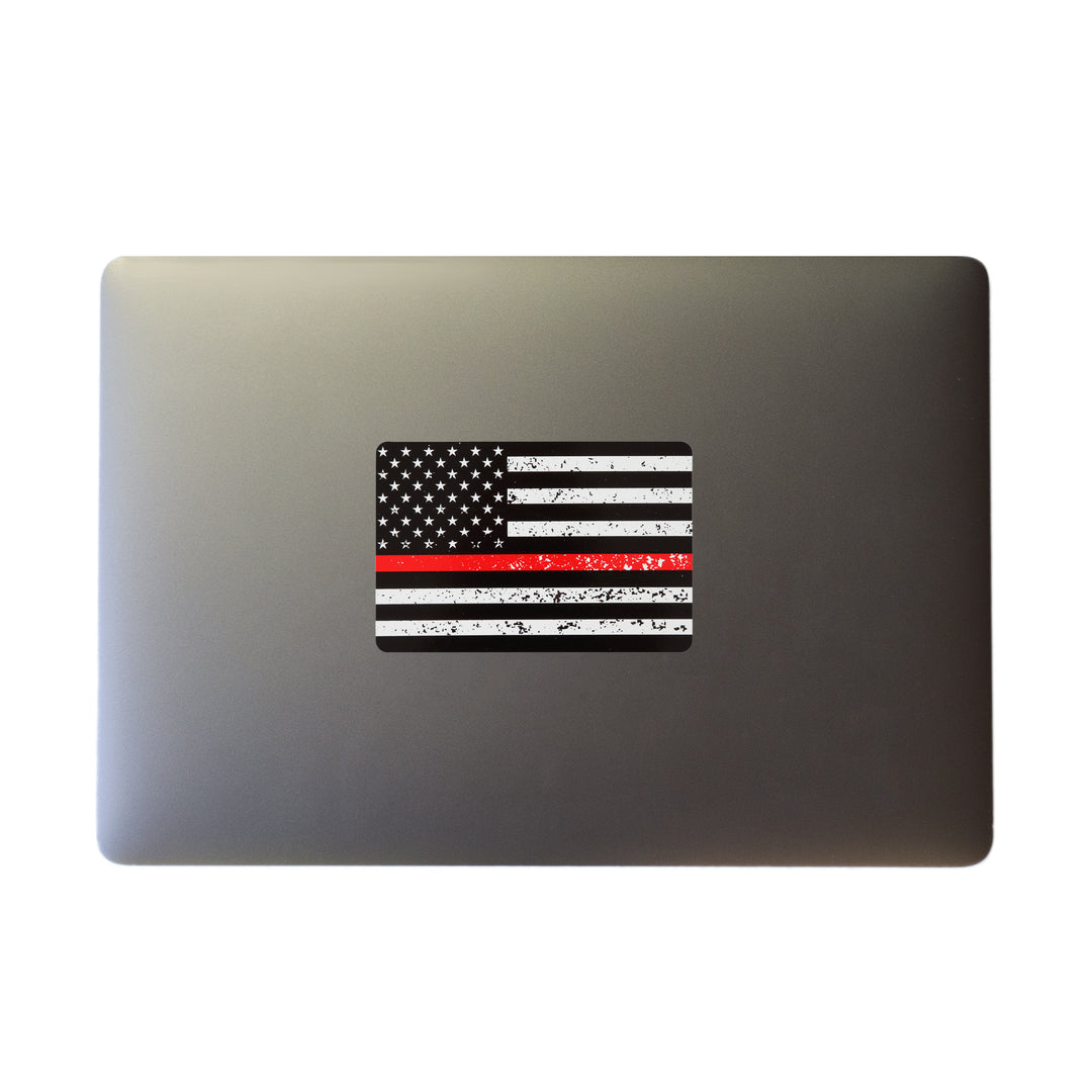 Red Line American Flag Decal – SunburstSystems