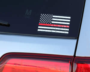 Red Line American Flag Decal