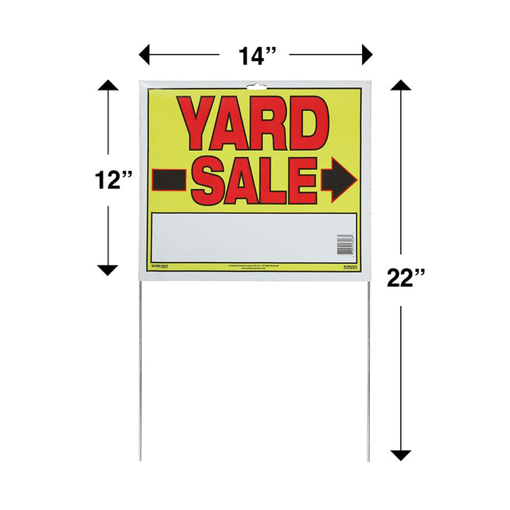 Deluxe Yard Sale Kit - 14" x 22" Yard Sale Sign Dimensions