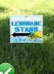 Lemonade Stand Sign with stakes in yard